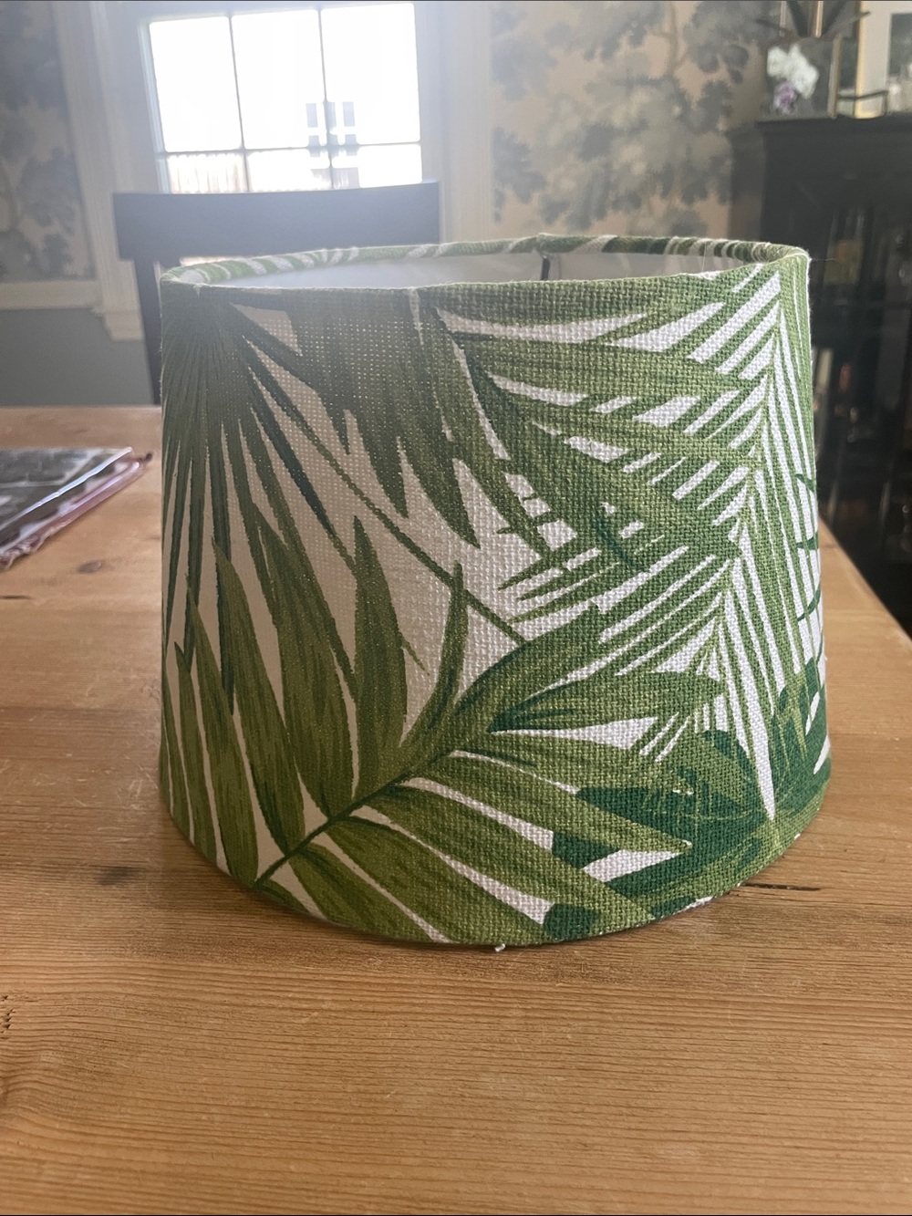 Green Palm Leaf Drum Lampshade